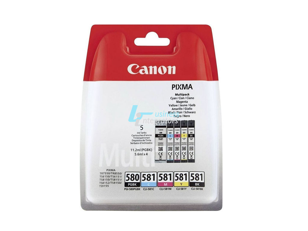 Μελάνι Canon PGI-580/CLI-581 Multipack PGBK/BK/C/M/Y (2078C005)