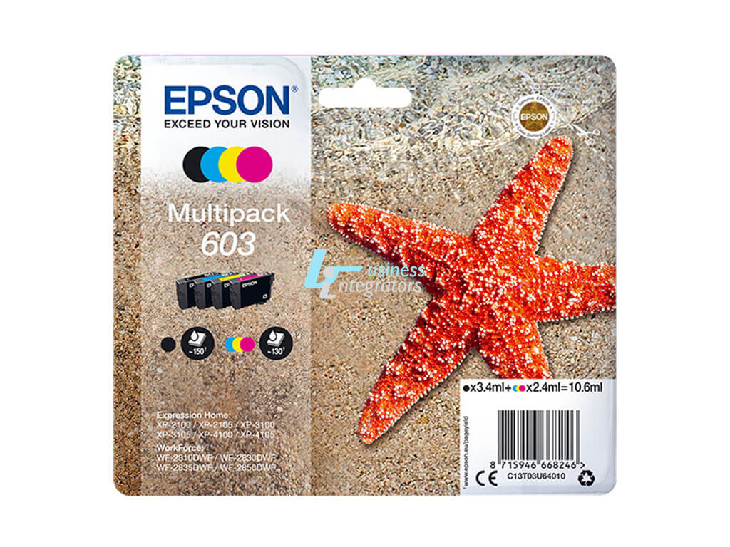 Μελάνι Epson T03U640 Multipack Black 3.4ml CMY 3 x 2.4ml (C13T03U64010)