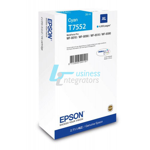 Μελάνι Epson Cyan T7552 XL 39ml (C13T755240)