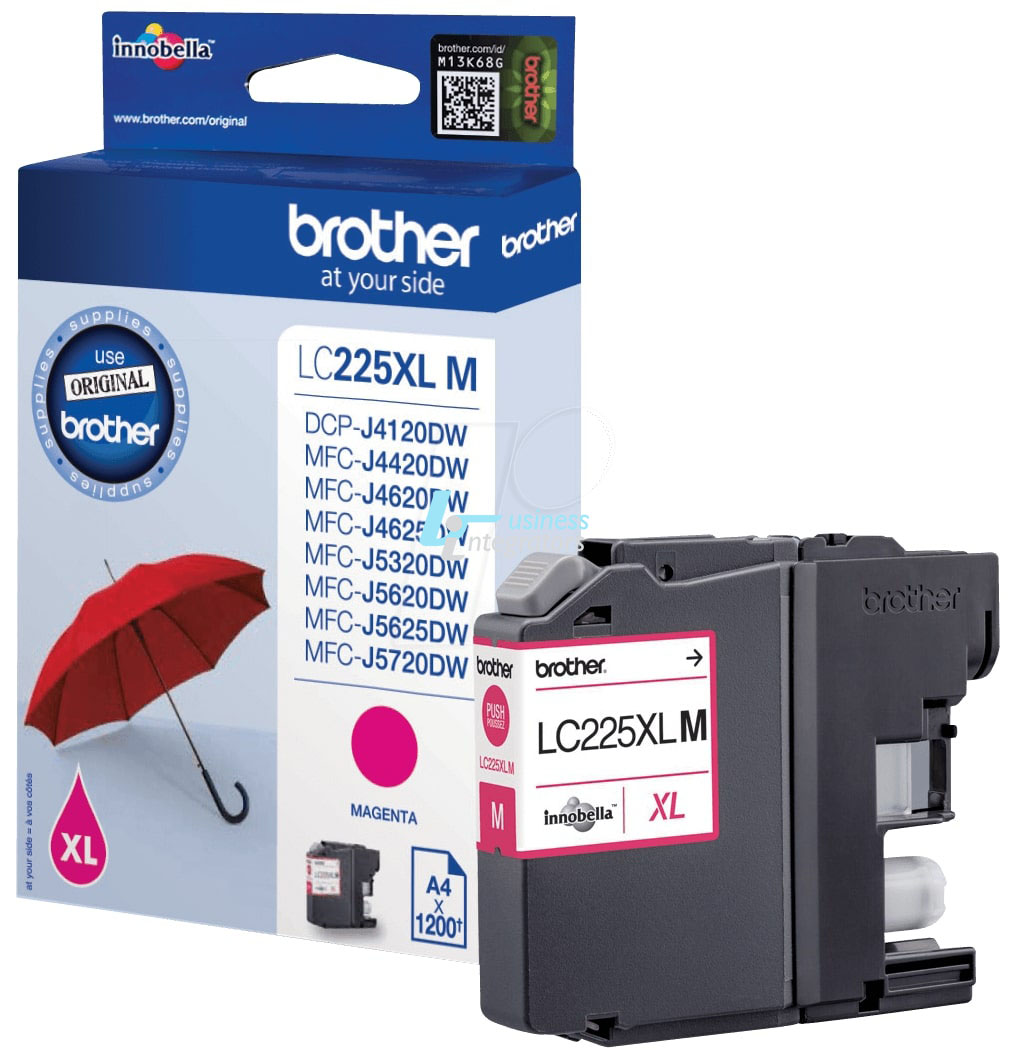 Μελάνι Brother LC-225XLM Magenta 1200 pgs (LC225XLM)