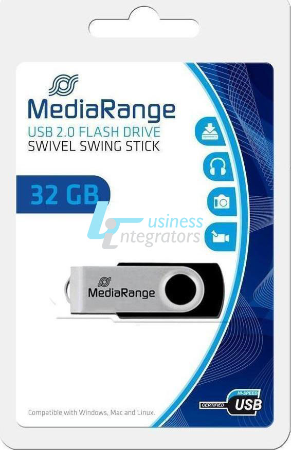 USB Flash Drive MediaRange MR911 32GB Silver & Black USB 2.0 (MR911)