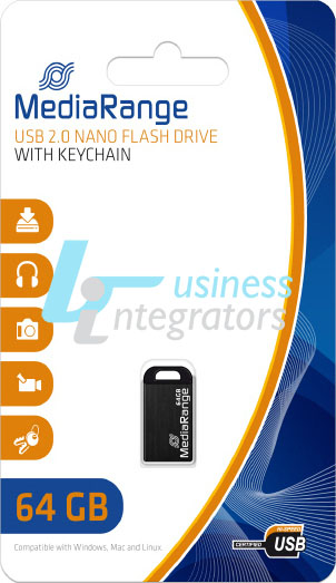 USB Flash Drive MediaRange MR923 64GB Black USB 2.0 (MR923)