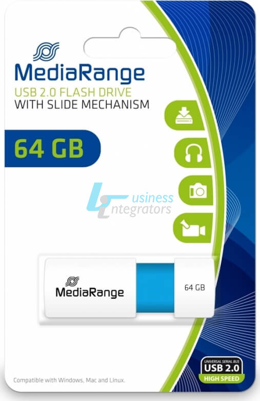 USB Flash Drive MediaRange MR974 64GB Light Blue USB 2.0 (MR974)