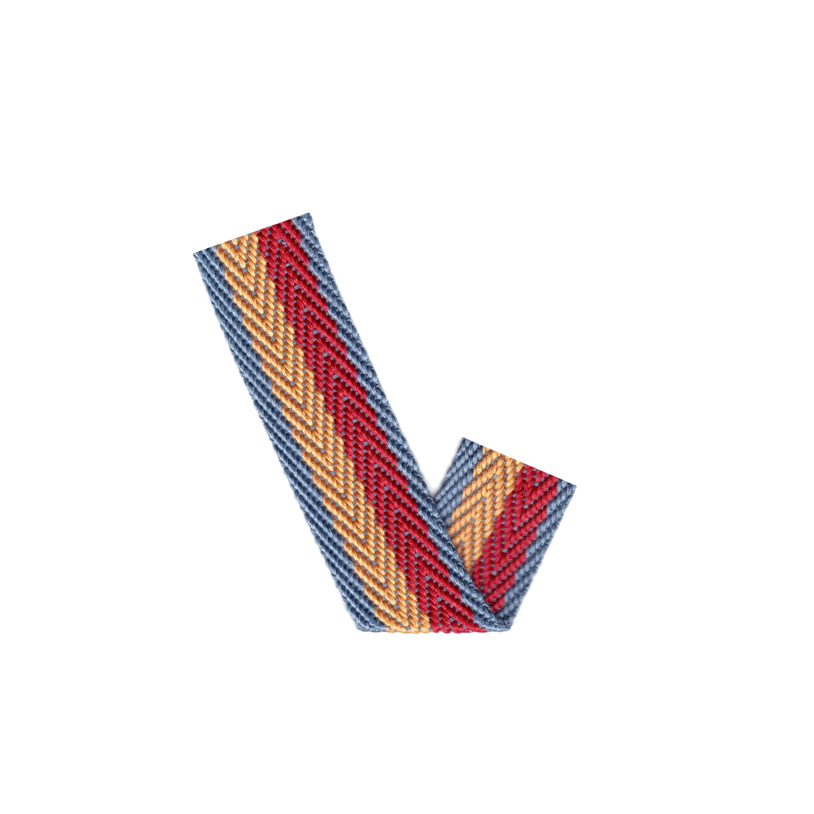 Herringbone woven cotton tape blue 1 cm